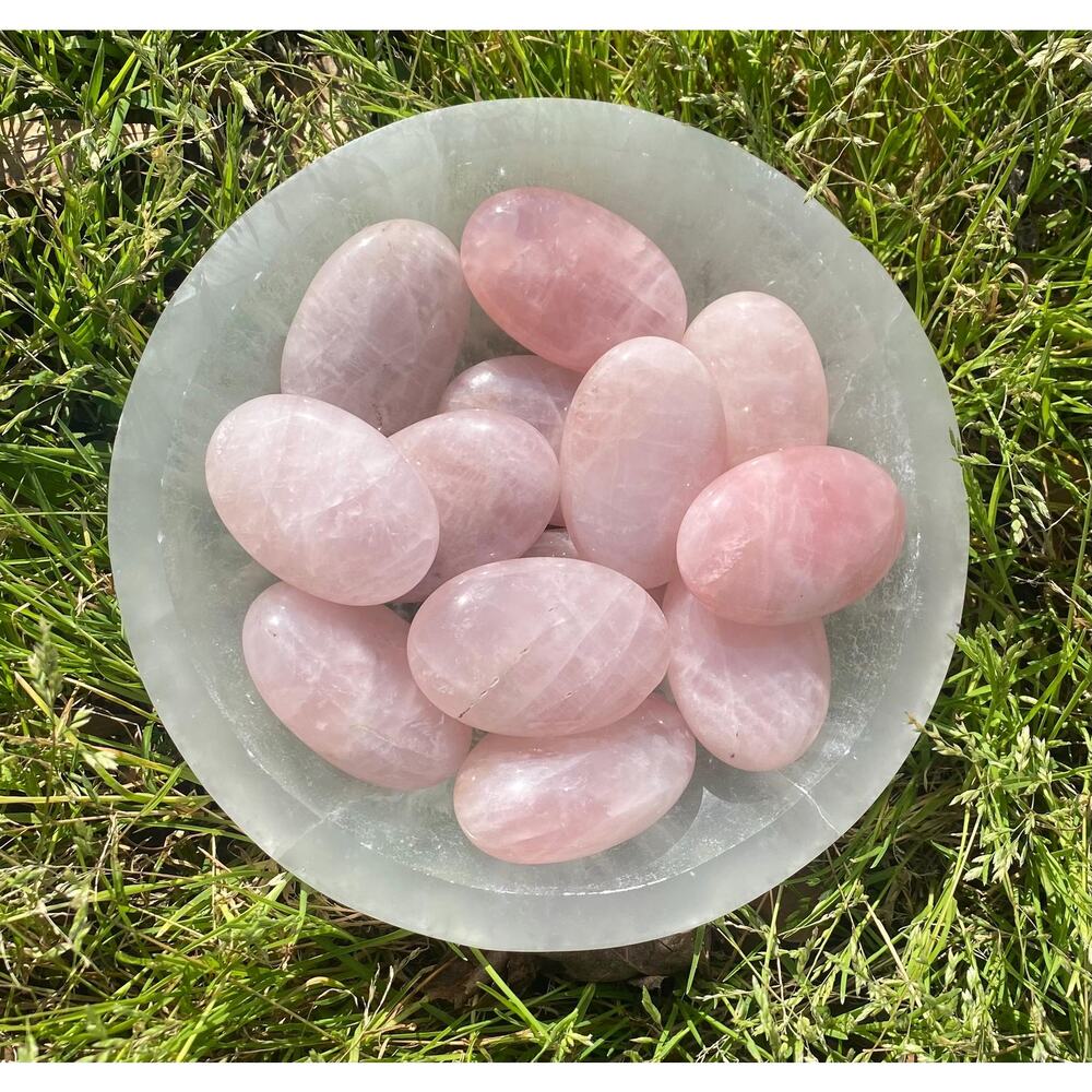 Intuitively Selected Beautiful Rose Quartz Pink Palm Stone Crystals